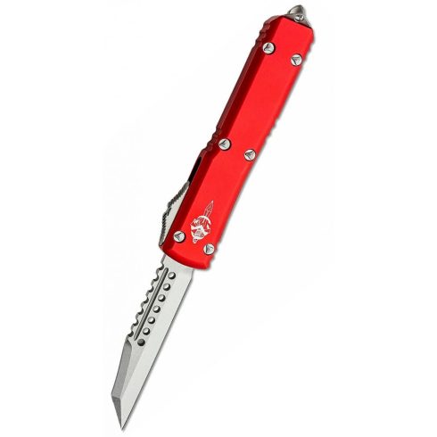 MICROTECH Ultratech Warhound Stonewash Red SS OTF rugós bicska - 119W-10RDS