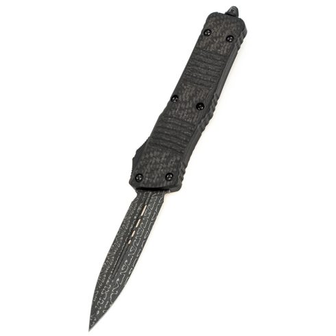 MICROTECH Combat Troodon D/E Damascus DLC CF OTF rugós bicska