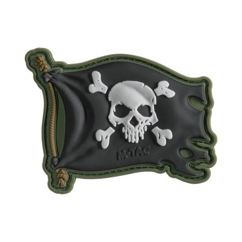 M-TAC Jolly Roger Olive Black PVC Morale Patch felvarró -  51116801