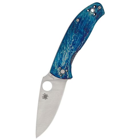 SPYDERCO Tenacious Blue Ti Disarray Finish zsebkés