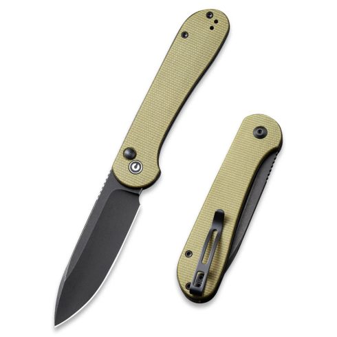 CIVIVI Elementum Button Lock Micarta Black Blade zsebkés