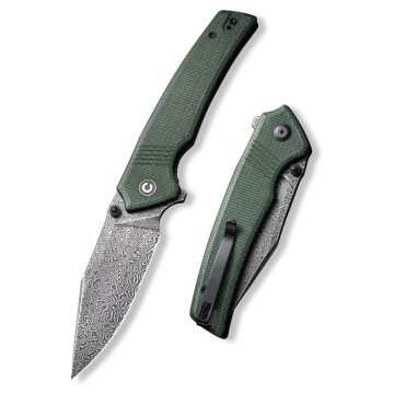 CIVIVI Tranquil Damascus Green Micarta zsebkés