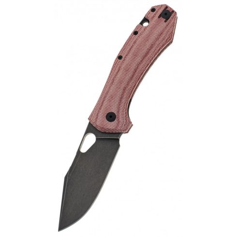 GIANTMOUSE ACE Grand Red Canvas Micarta Black Blade zsebkés