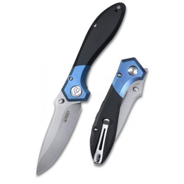 KUBEY Ruckus Blue Titanium Head and Black G-10 zsebkés