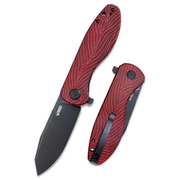 KUBEY Master Chief Red Black Damascus zsebkés