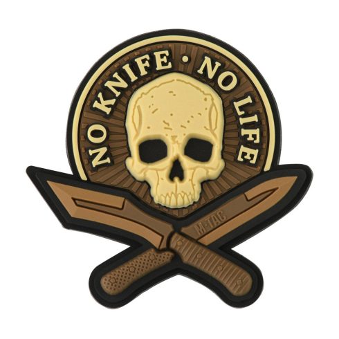 M-TAC No Knife No Life Coyote PVC Morale Patch felvarró - NKNLC