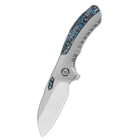 QSP KNIFE Capybara Titanium Blue Camo Carbon Fiber zsebkés - QS152-A1